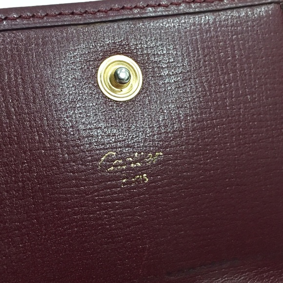 Cartier burgundy leather coin snap pouch - Picture 7 of 9